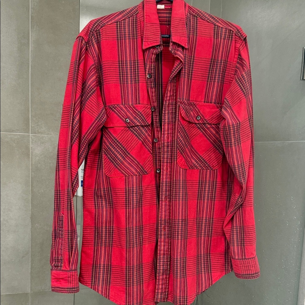 Urban Outfitters Red Plaid Casual Button Down Shirt
